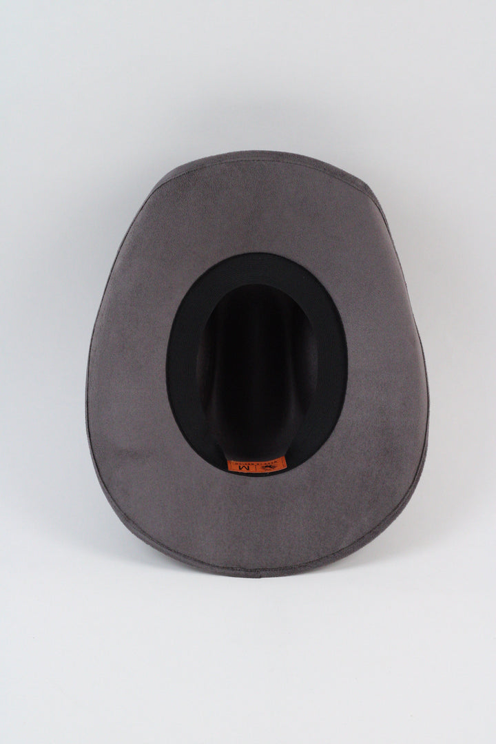 Austin Vegan Suede Cowboy Hat- Charcoal Grey