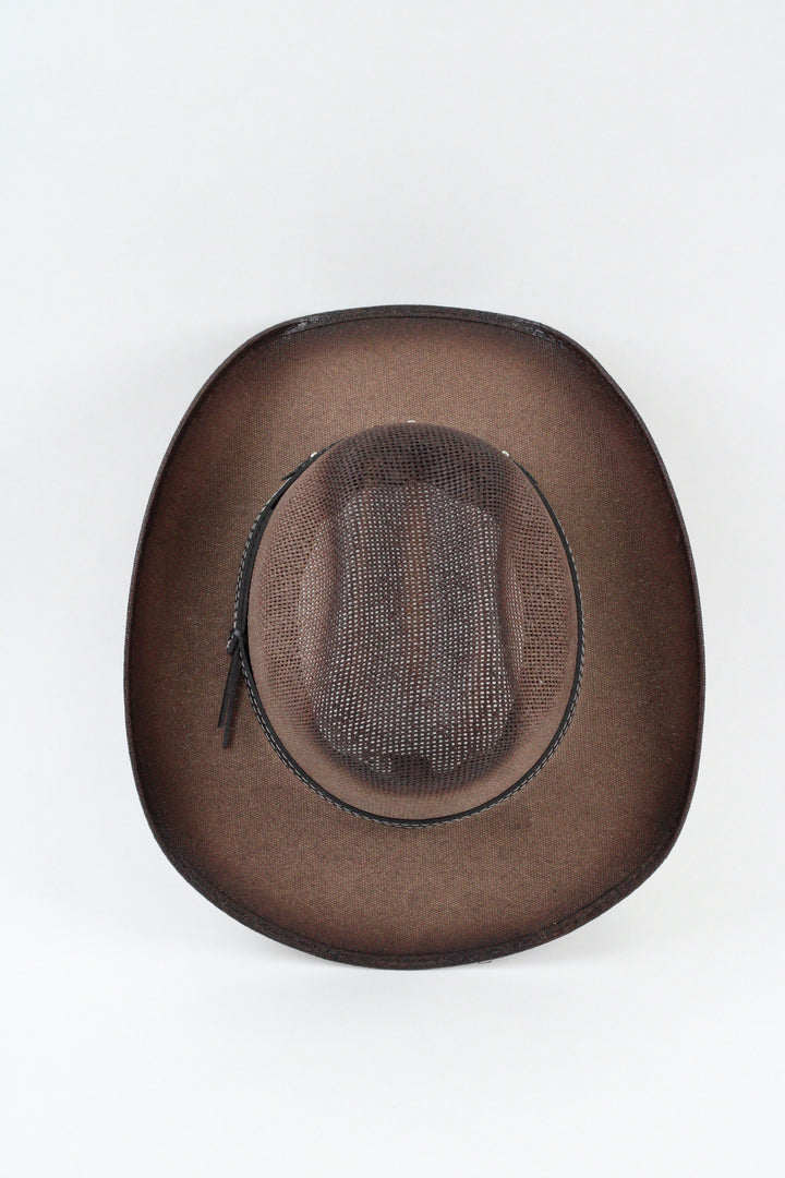 Kids Bullrider Mesh Top Structured Cowboy Hat - Brown