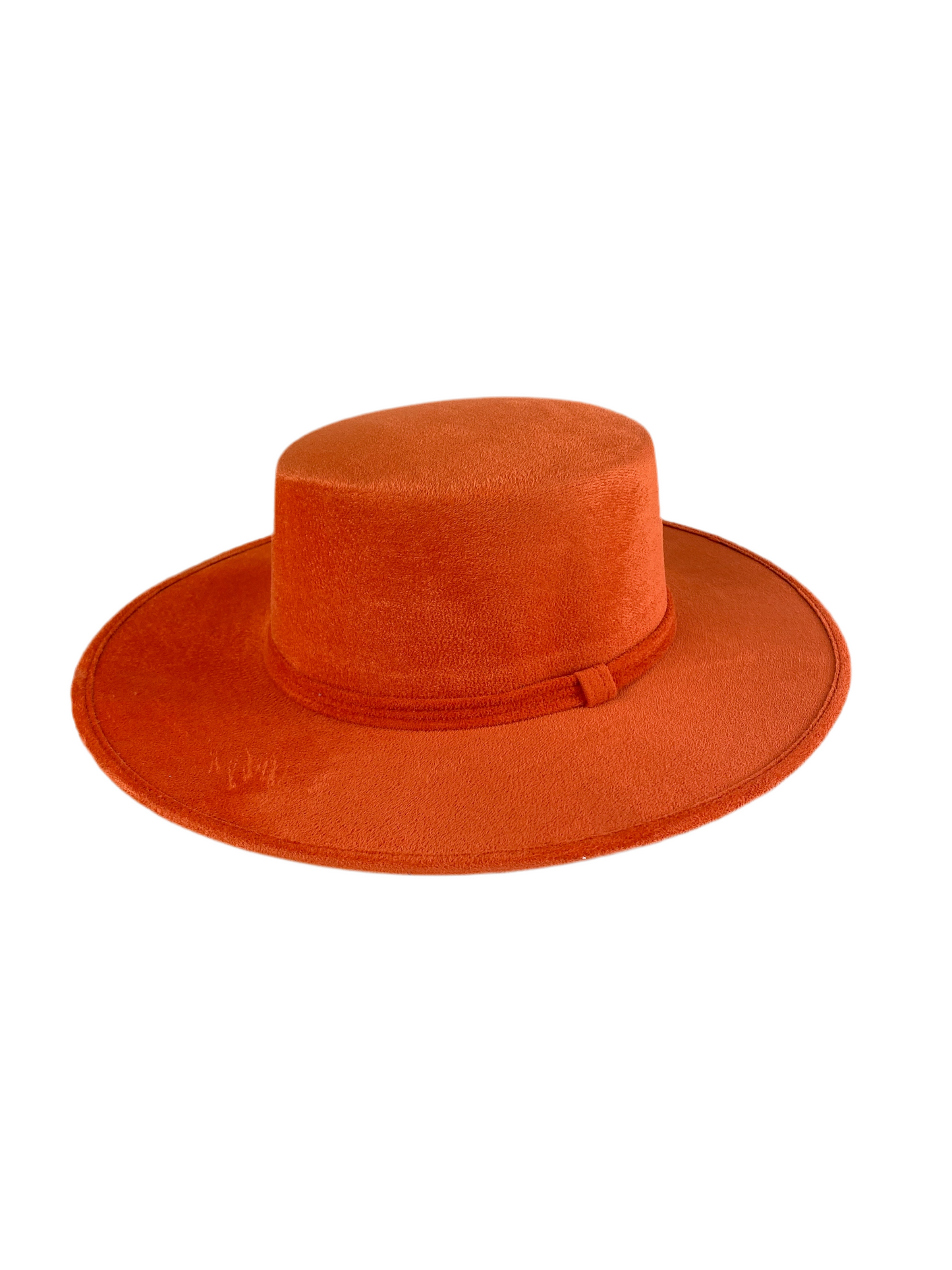 Vegan Suede Flat Top Hat- Sunset