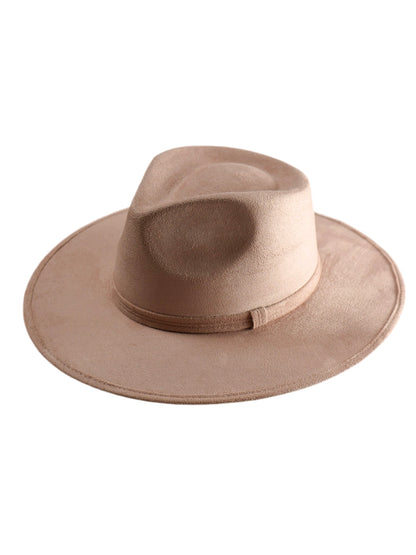 Vegan Suede Teardrop Hat- Pale Dusty Rose