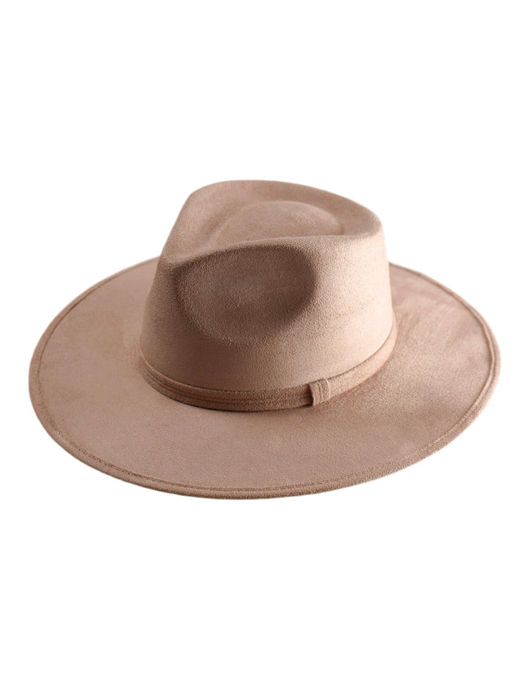 Vegan Suede Teardrop Hat - Pale Dusty Rose