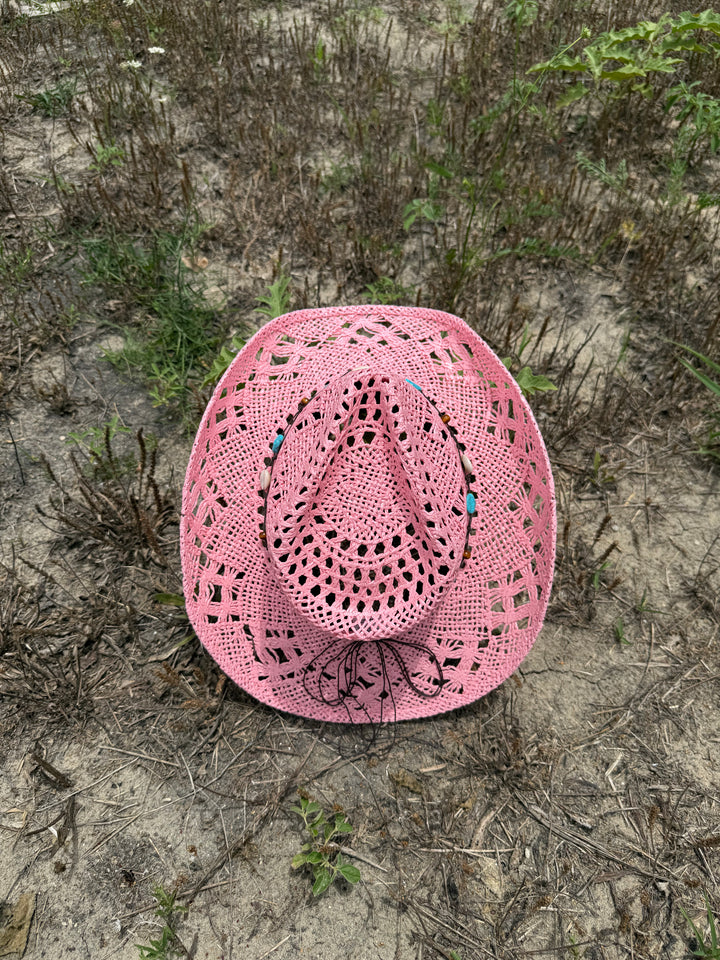 Bayside Rancher Raffia Hat - Pink