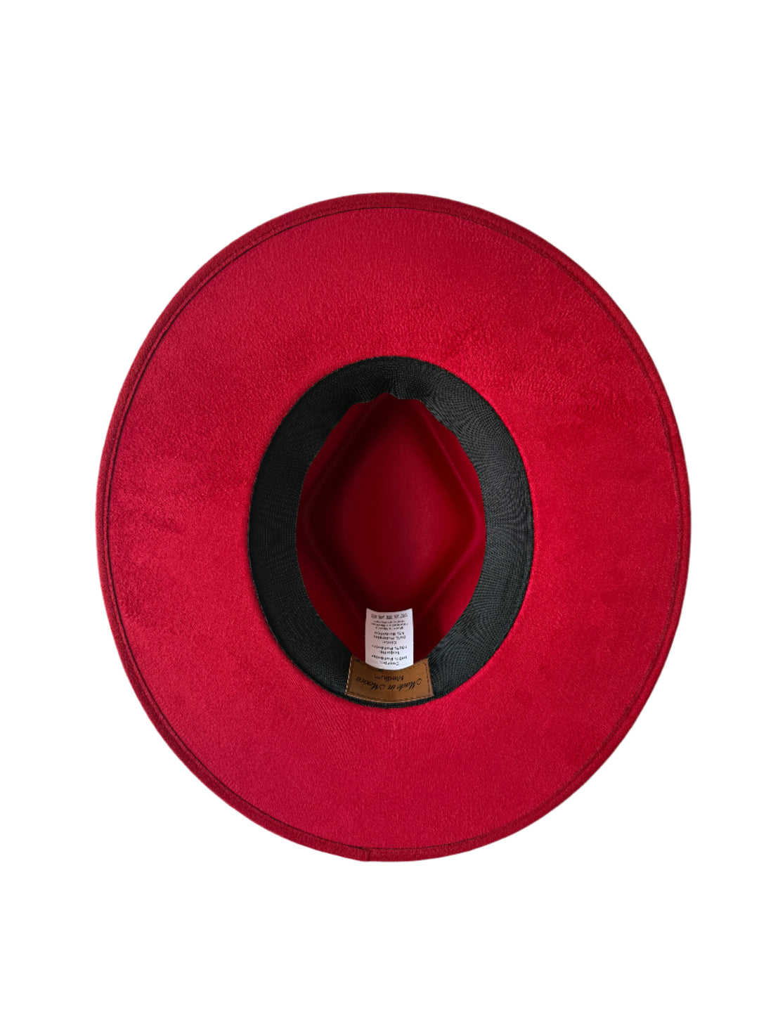 Vegan Suede Diamond Hat - Flat Brim - Lipstick Red