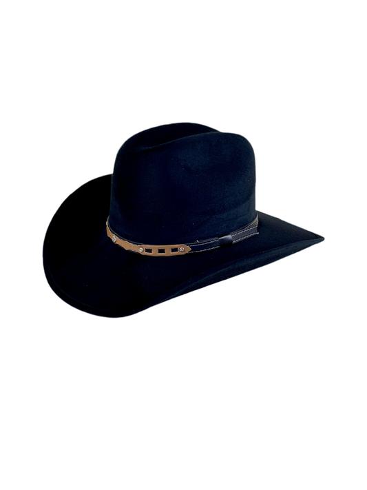 Austin Vegan Suede Cowboy Hat- Black