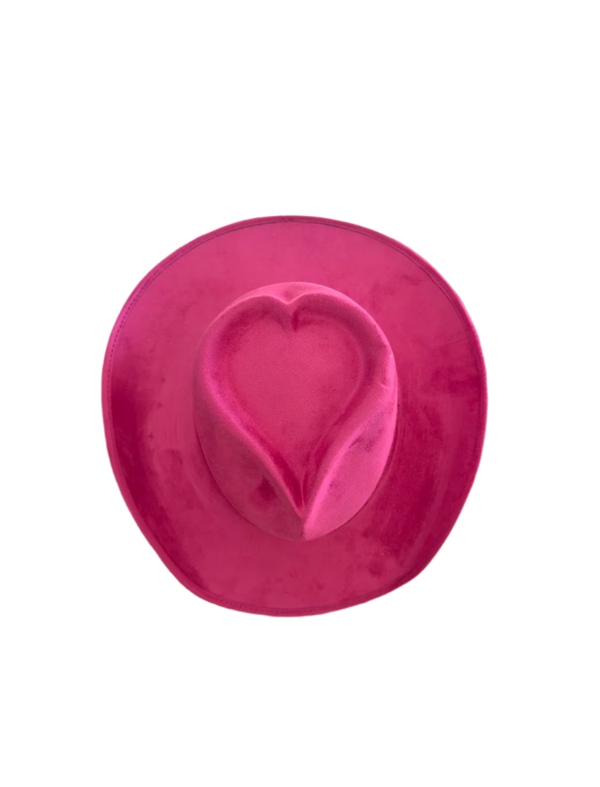 Vegan Suede Heart Shaped Cowboy Hat- Magenta