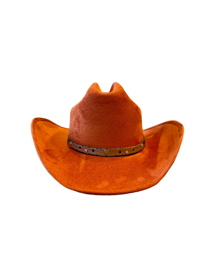 Texana Vegan Suede Cowboy Hat - Orange