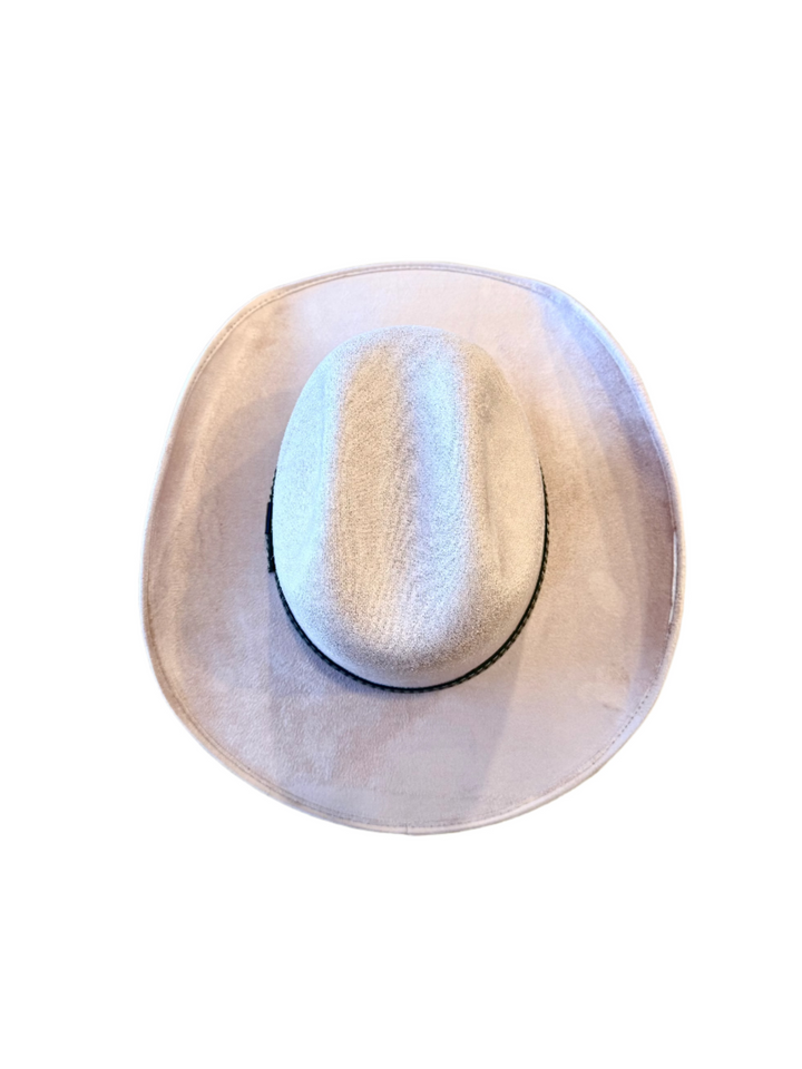Austin Vegan Suede Cowboy Hat- Pale Dusty Rose