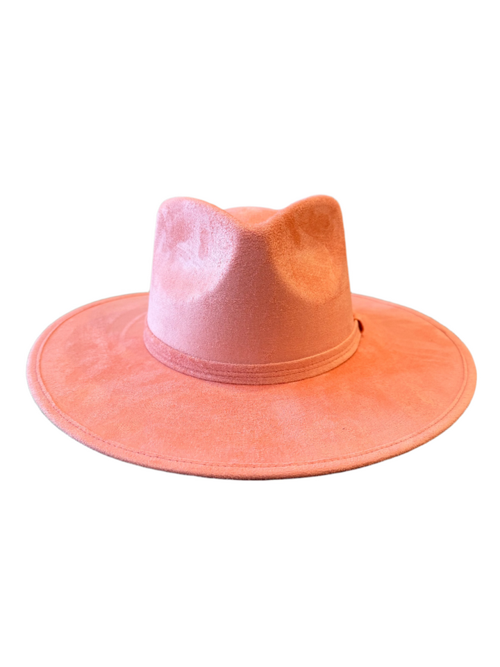 Vegan Suede Teardrop Hat - Peach