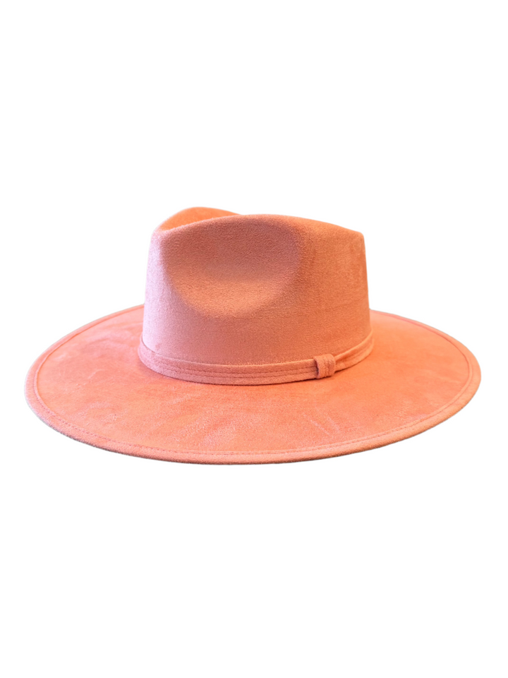 Vegan Suede Teardrop Hat - Peach
