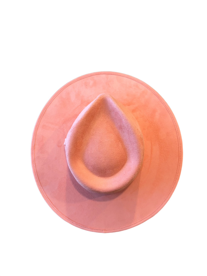Vegan Suede Teardrop Hat - Peach