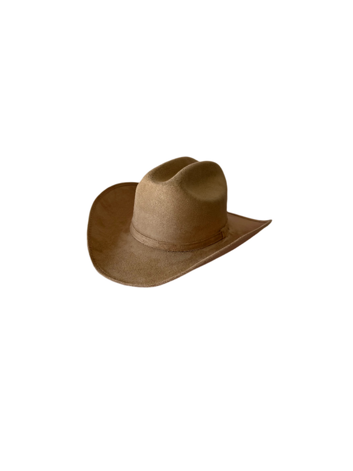 Texana Vegan Suede Cowboy Hat w/o band - Cappuccino
