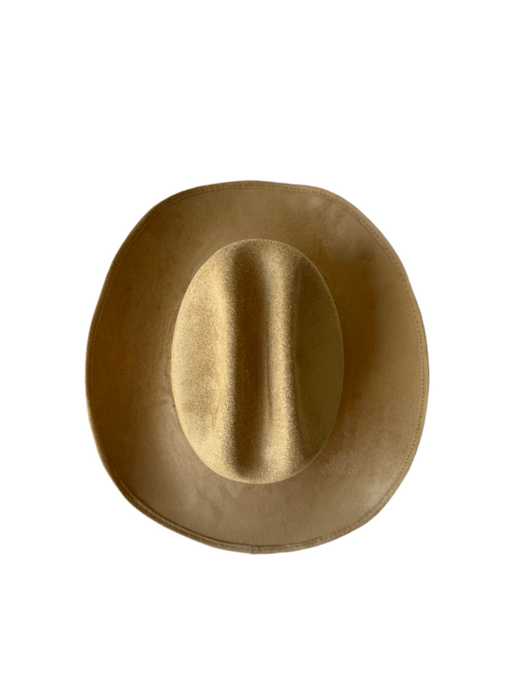 Texana Vegan Suede Cowboy Hat w/o band - Cappuccino