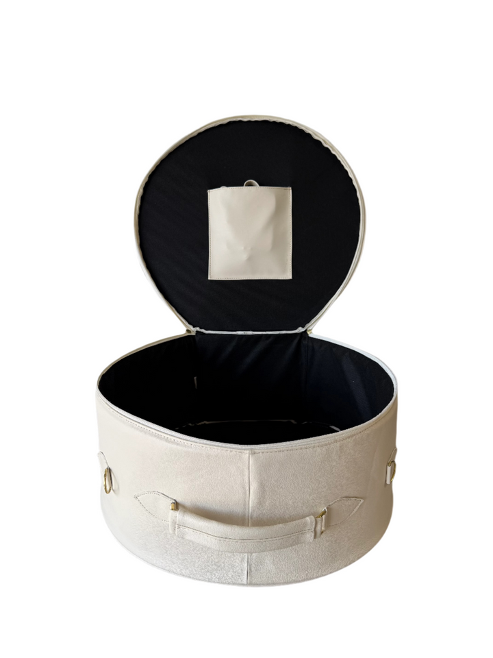 Hat Carrier Tote Bag w Strap - Ivory