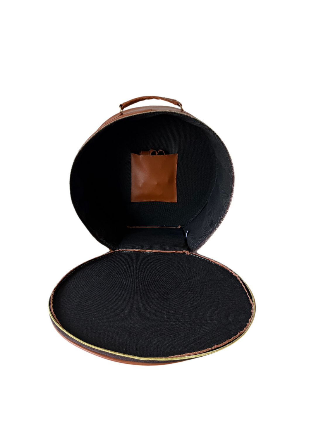 Hat Carrier Tote Bag w Strap - Camel