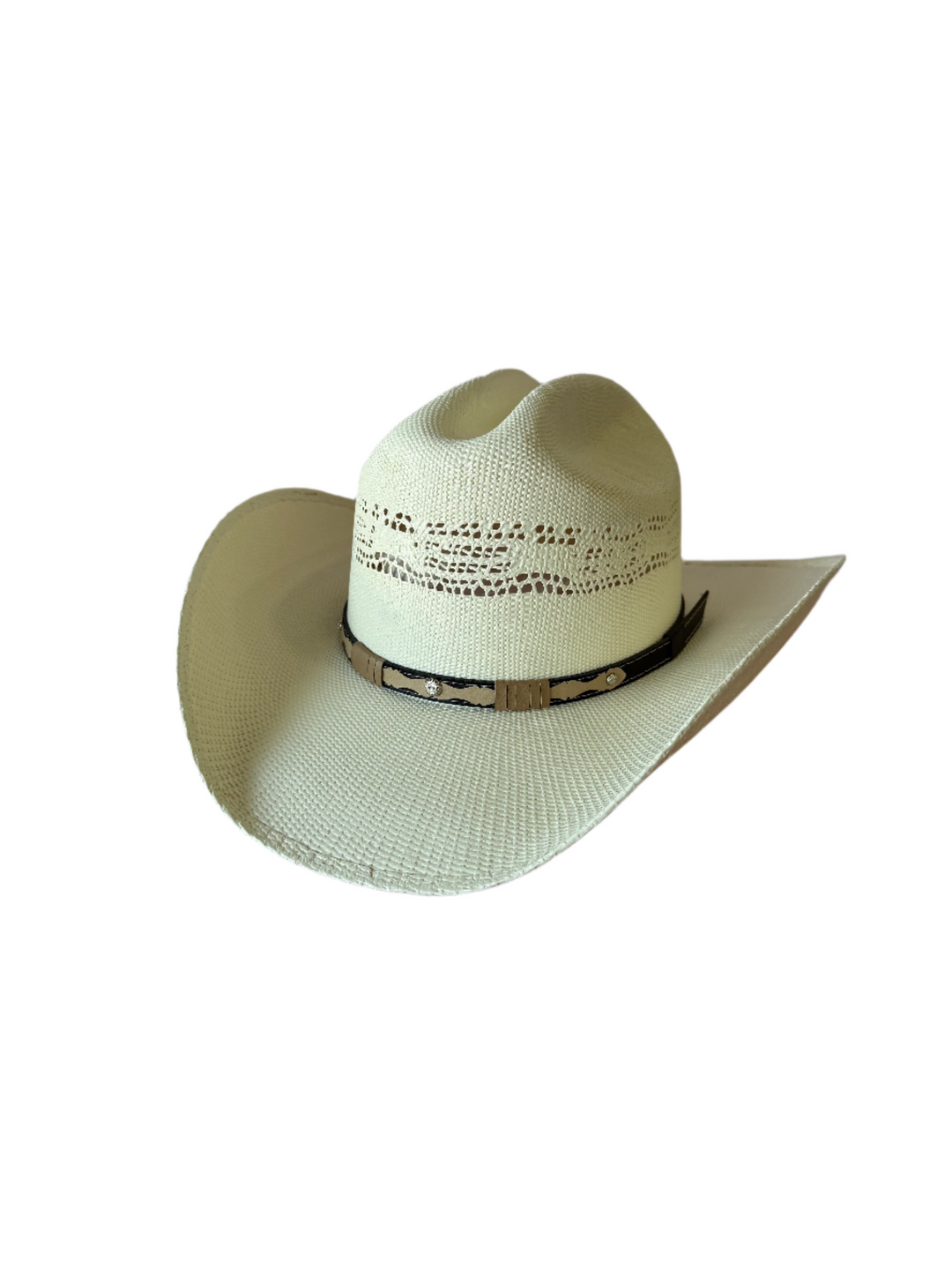 Odessa Bangora Cowboy Straw Hat - Ivory