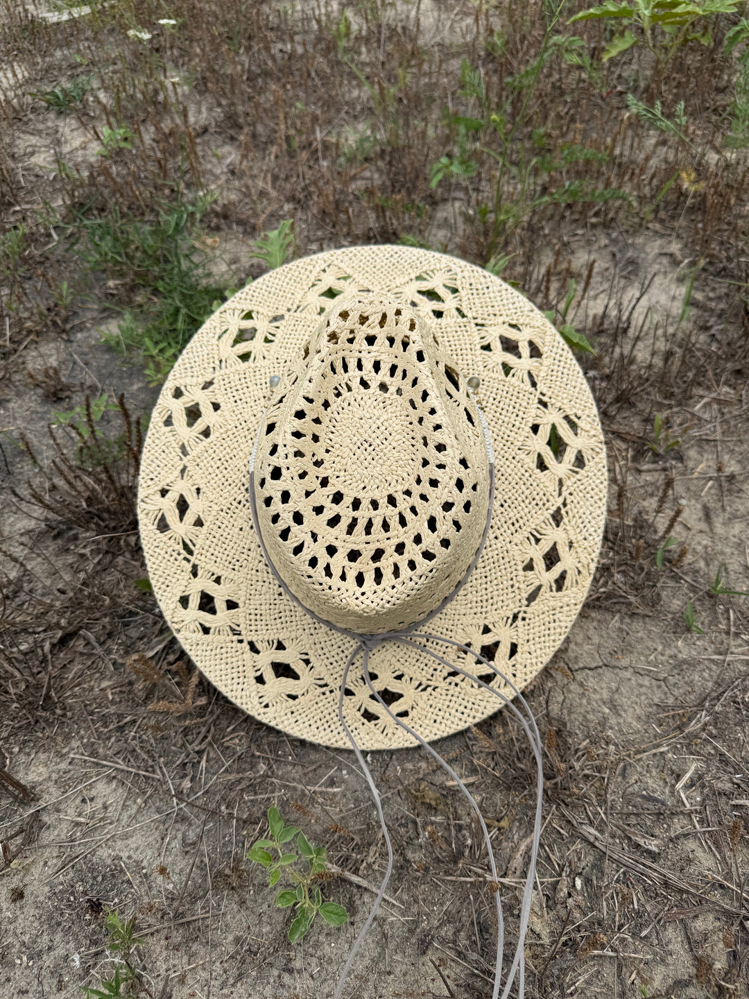 Bayside Rancher Flat Brim Raffia Hat - Beige