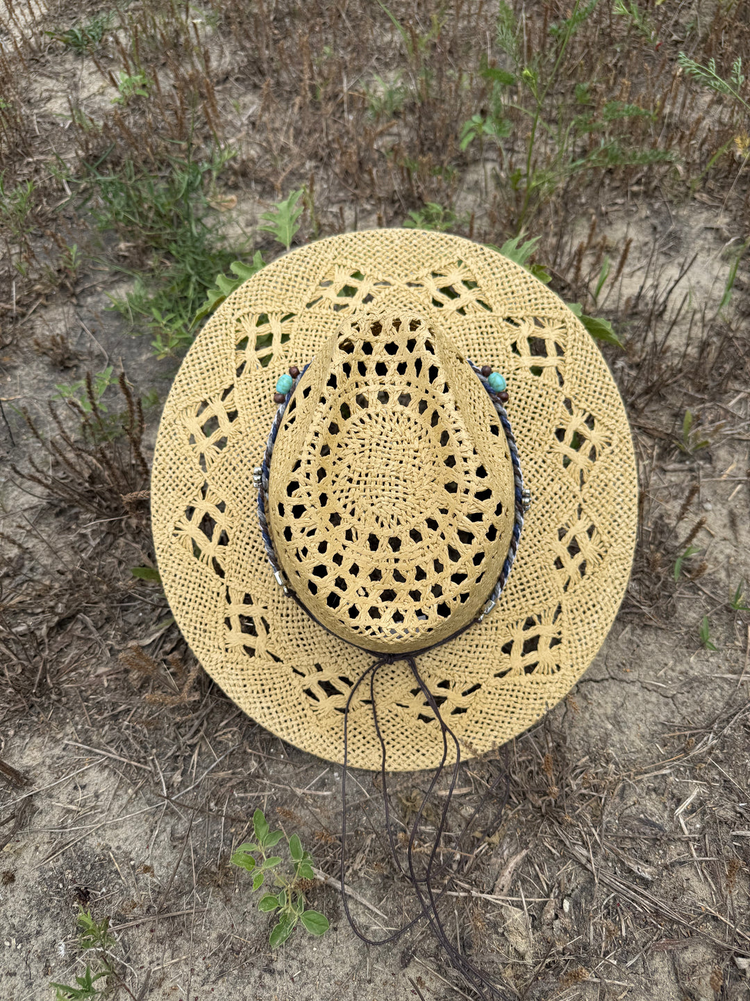 Bayside Rancher Flat Brim Raffia Hat - Tan