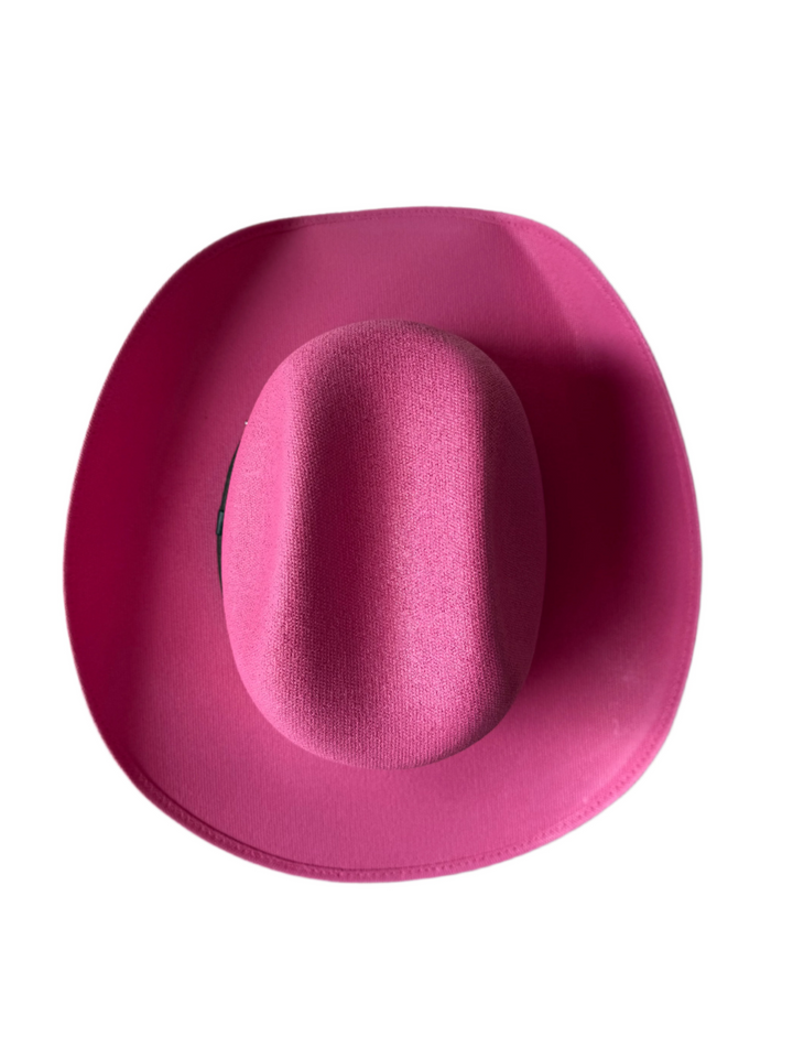 Kids Lonestar Structured Straw Cowboy Hat - Hot Pink