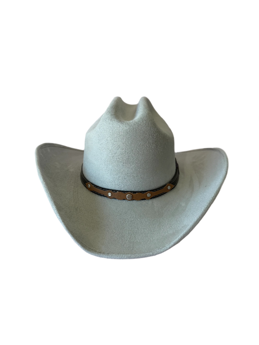 Texana Vegan Suede Cowboy Hat - Light Grey