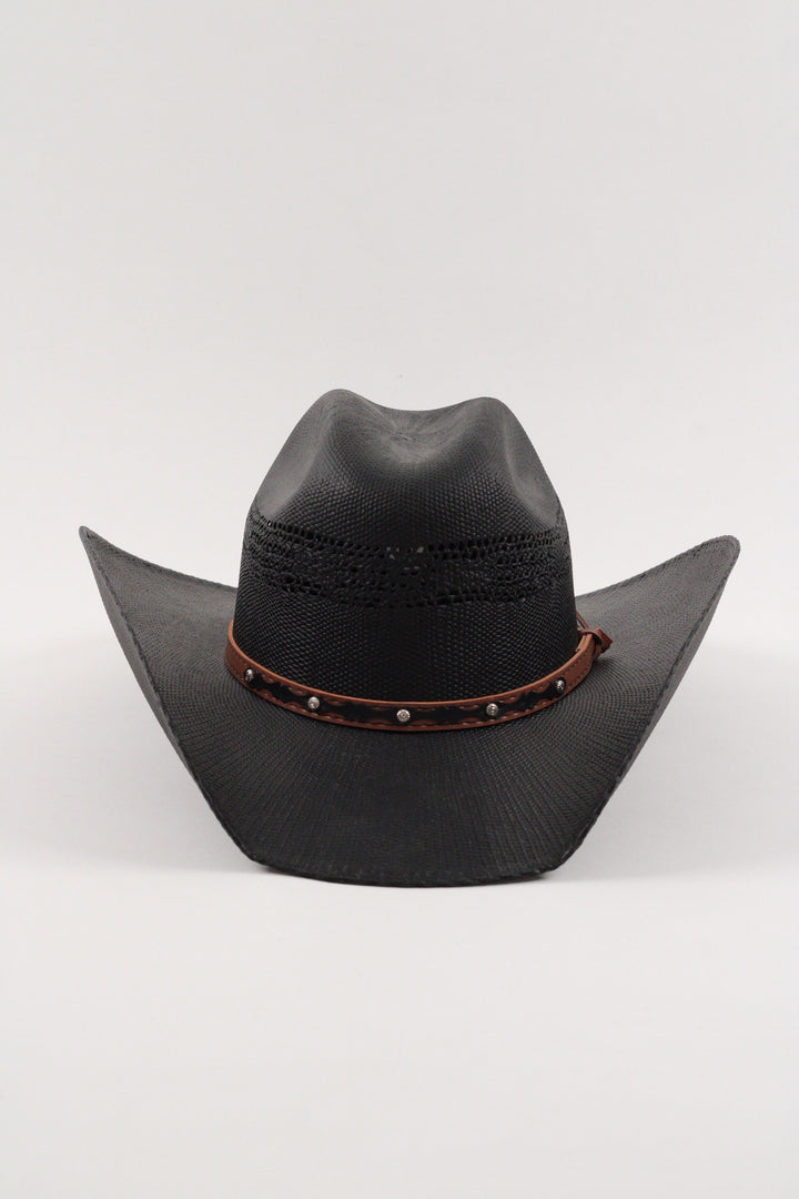 Odessa Bull Rider Straw Cowboy Hat - Black