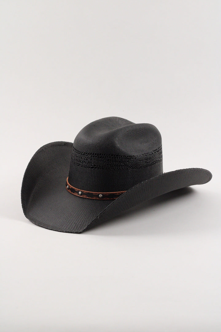 Odessa Bull Rider Straw Cowboy Hat - Black