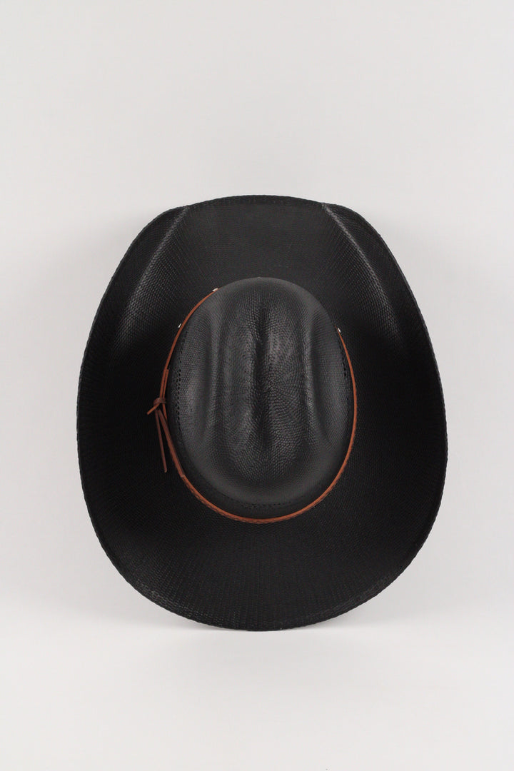 Odessa Bull Rider Straw Cowboy Hat - Black