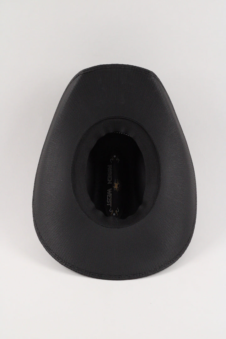 Odessa Bull Rider Straw Cowboy Hat - Black