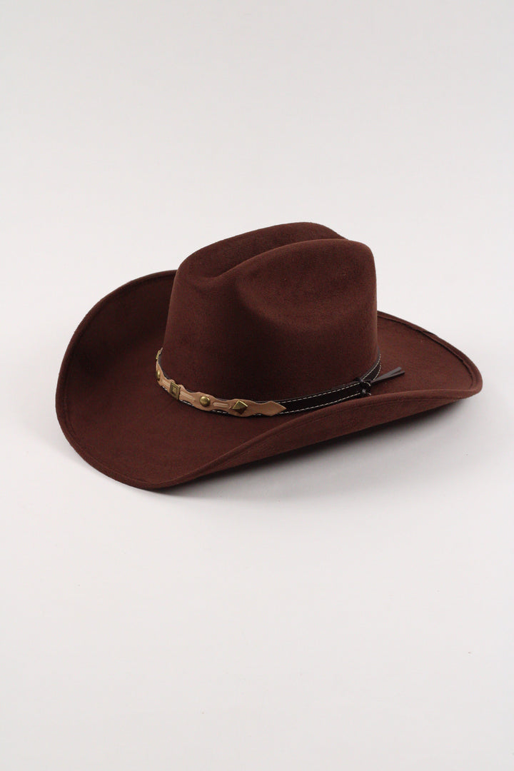 Kids Texana Vegan Suede Cowboy Hat - Chocolate