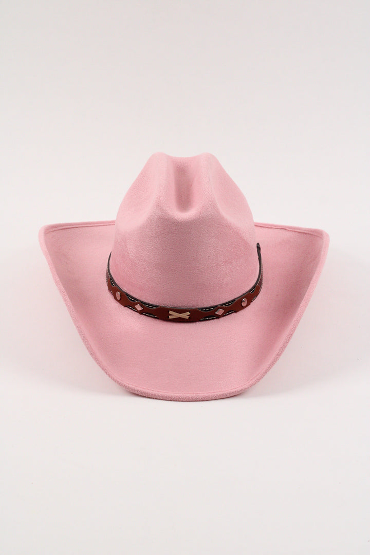 Kids Texana Vegan Suede Cowboy Hat - Blush Pink