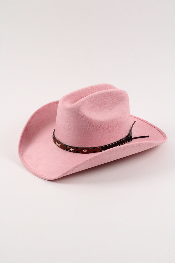 Kids Texana Vegan Suede Cowboy Hat - Blush Pink