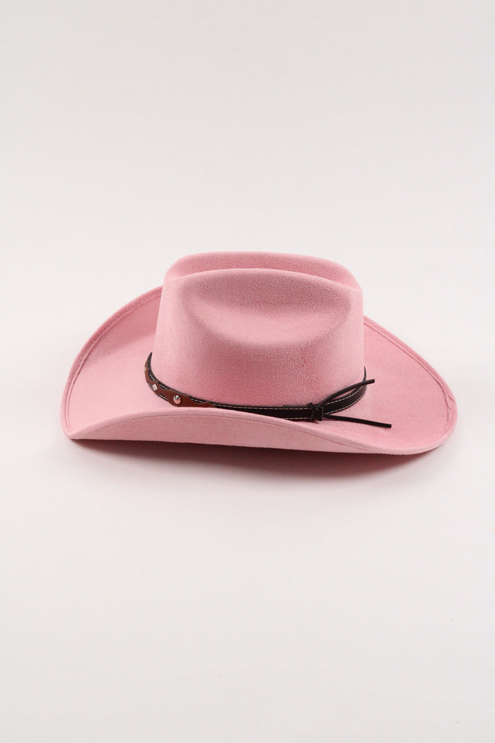 Kids Texana Vegan Suede Cowboy Hat - Blush Pink