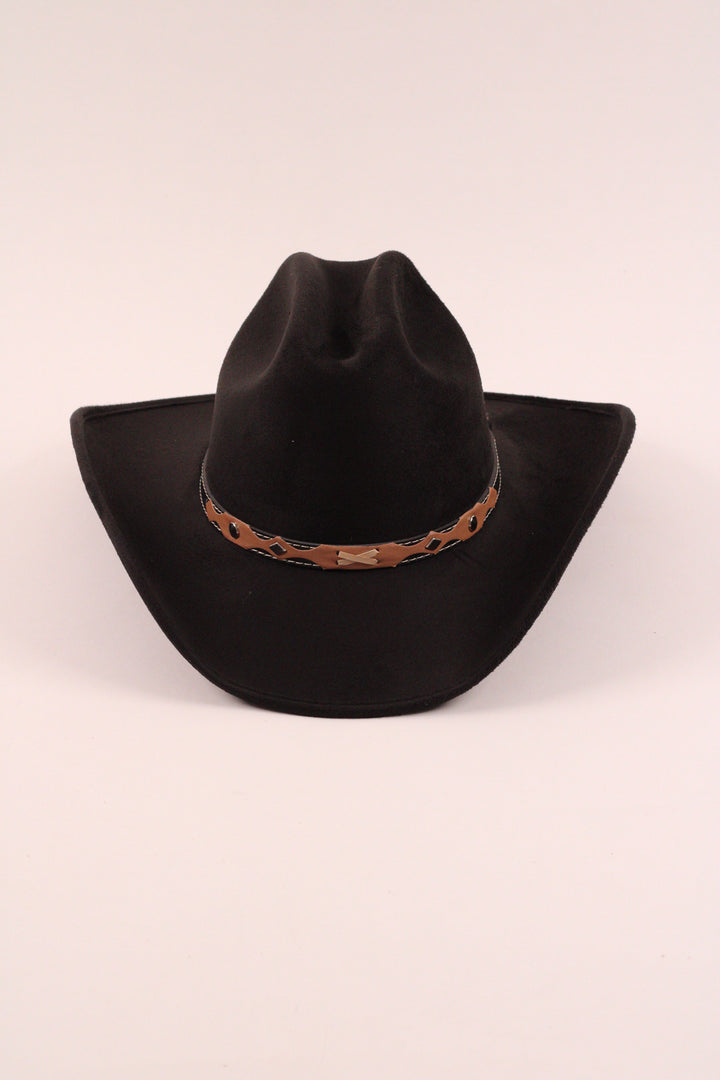 Kids Texana Vegan Suede Cowboy Hat - Black