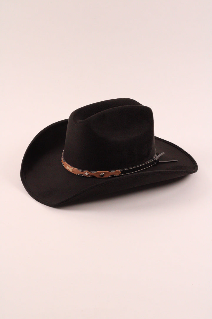 Kids Texana Vegan Suede Cowboy Hat - Black
