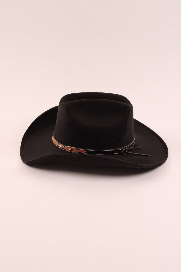 Kids Texana Vegan Suede Cowboy Hat - Black