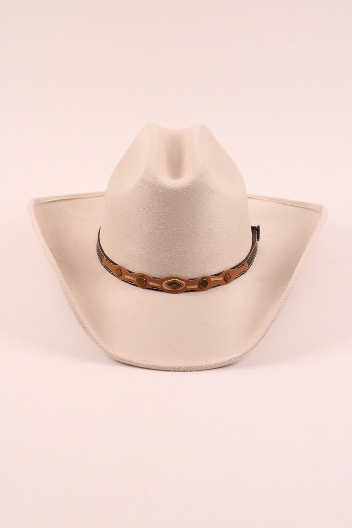 Kids Texana Vegan Suede Cowboy Hat - Ivory