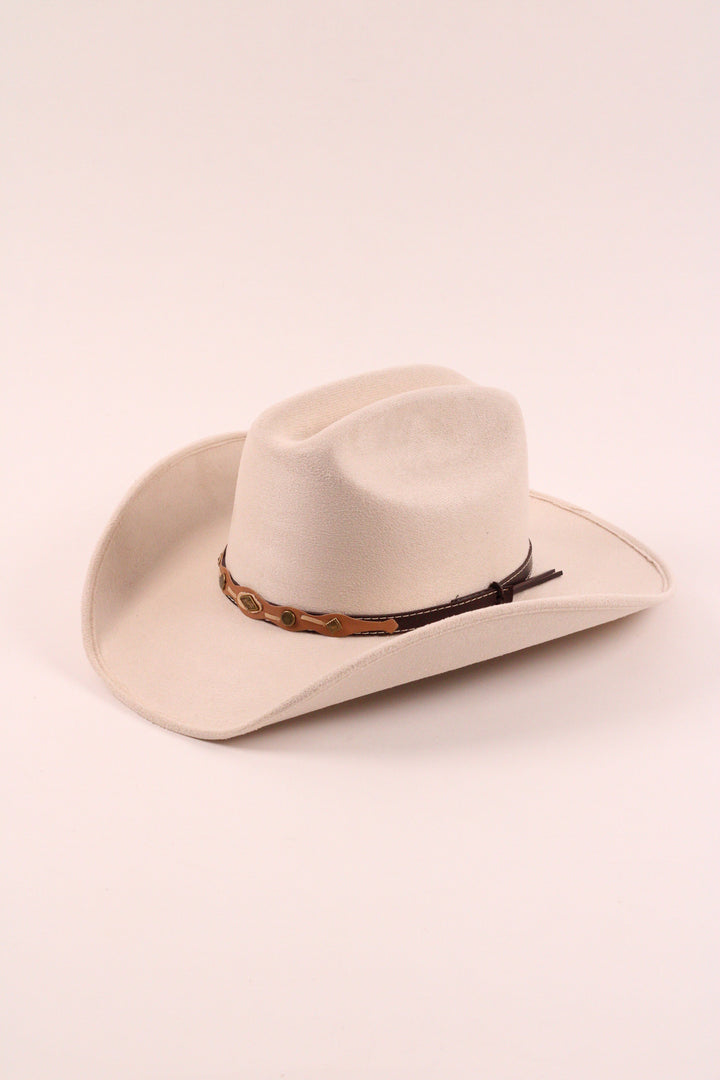Kids Texana Vegan Suede Cowboy Hat - Ivory
