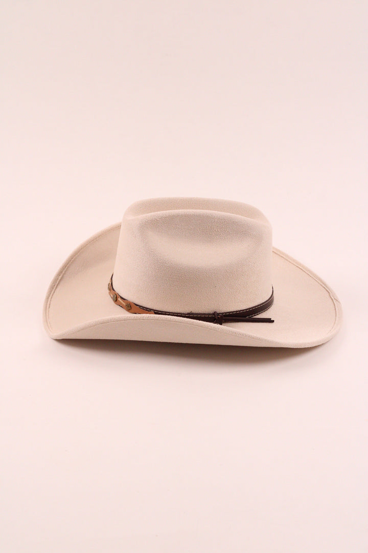 Kids Texana Vegan Suede Cowboy Hat - Ivory