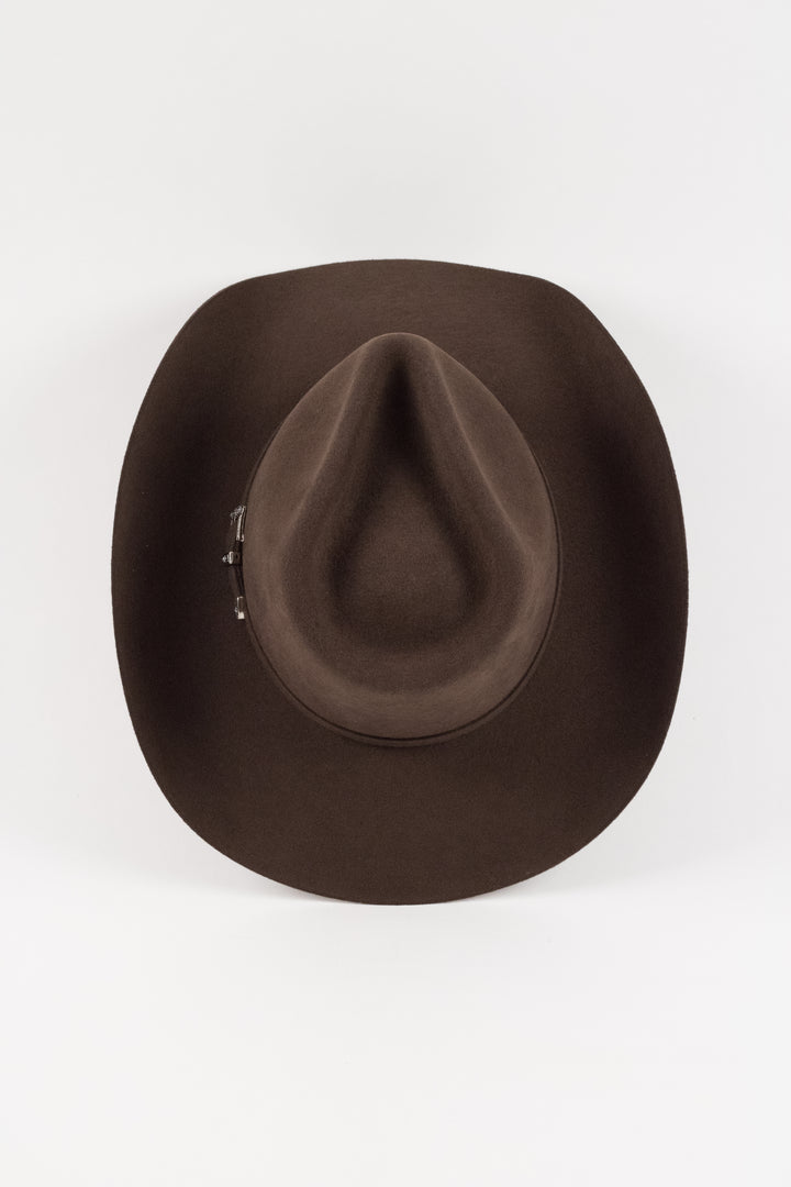 Lainey Merino Wool Western Hat - Chocolate