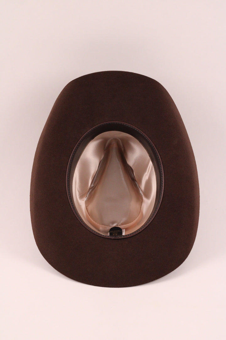 Lainey Merino Wool Western Hat - Chocolate