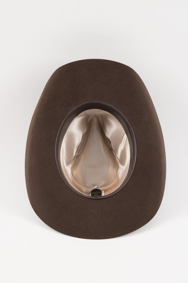 Lainey Merino Wool Western Hat - Chocolate