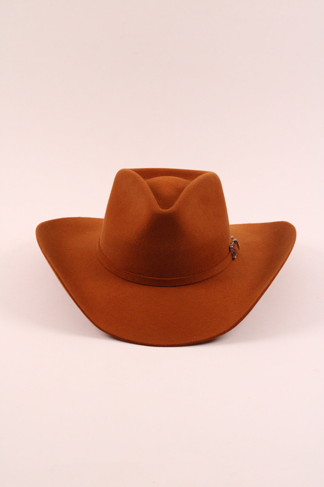 Lainey Merino Wool Western Hat - Rust