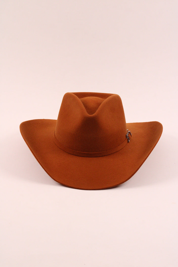 Lainey Merino Wool Western Hat - Rust