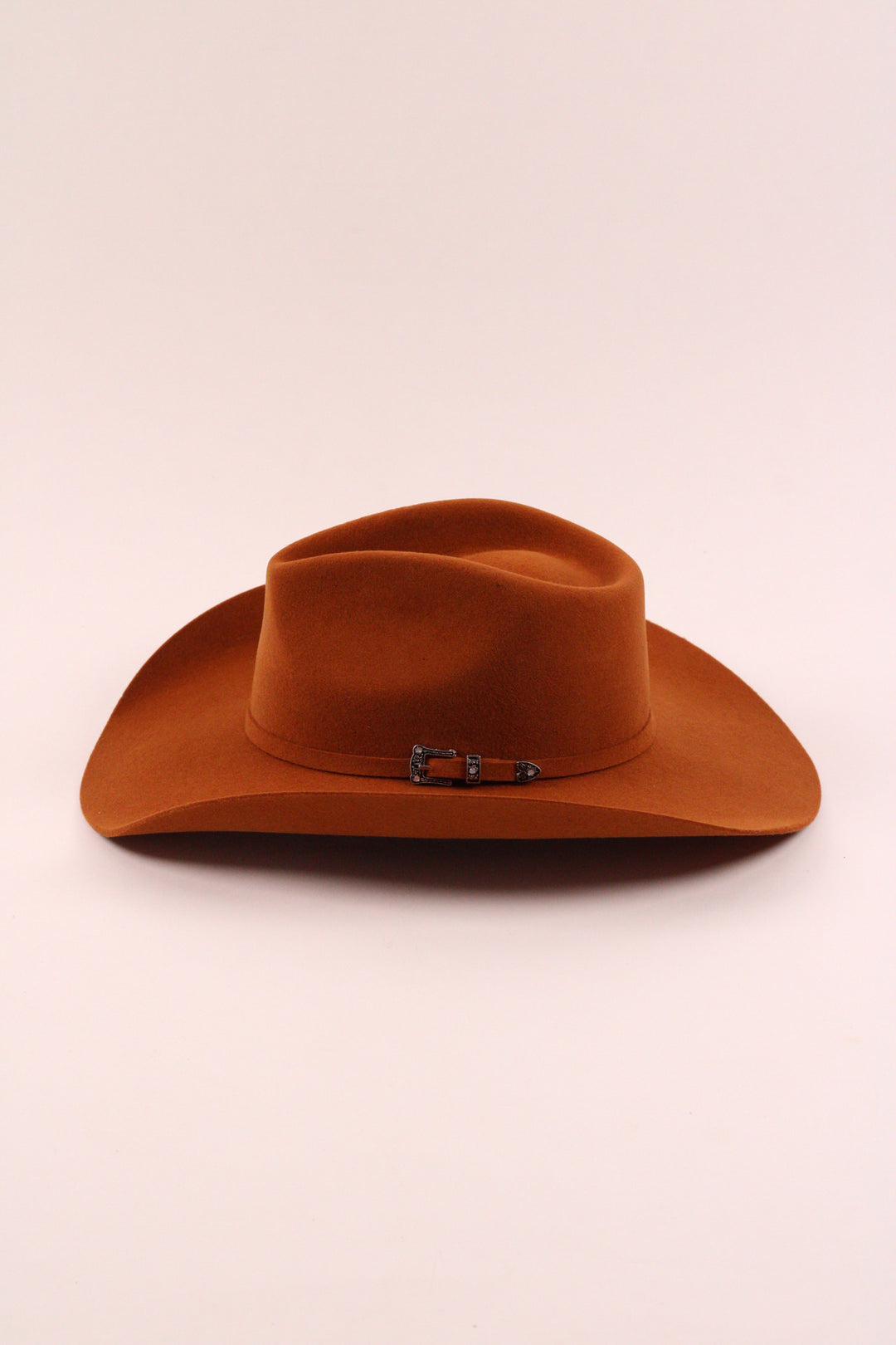 Lainey Merino Wool Western Hat - Rust