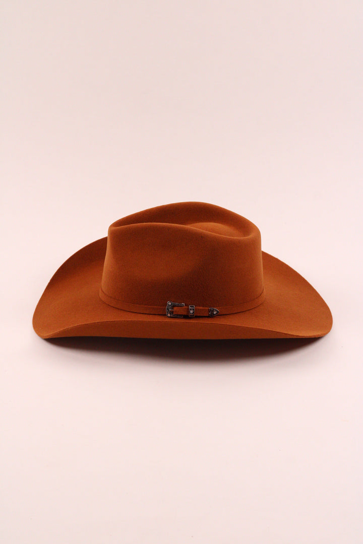 Lainey Merino Wool Western Hat - Rust