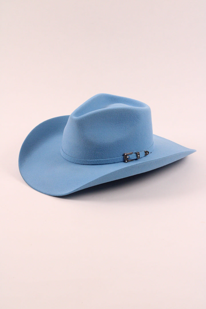 Lainey Merino Wool Western Hat - Sky Blue