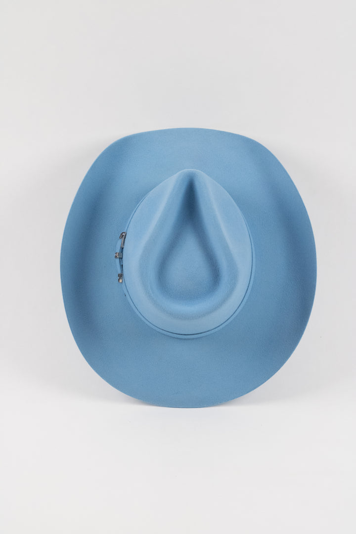 Lainey Merino Wool Western Hat - Sky Blue