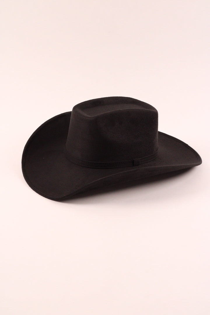 Brick Top Vegan Suede Cowboy Hat Classic - Black
