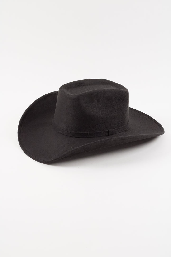 Brick Top Vegan Suede Cowboy Hat Classic - Black