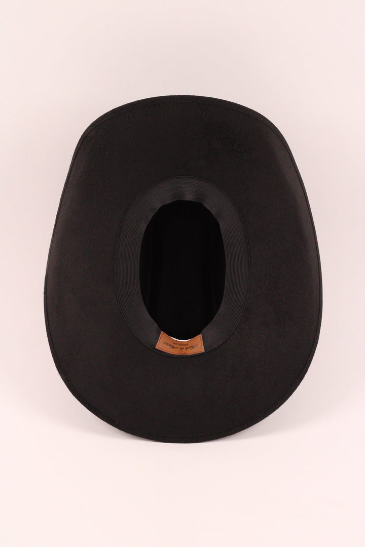 Brick Top Vegan Suede Cowboy Hat Classic - Black