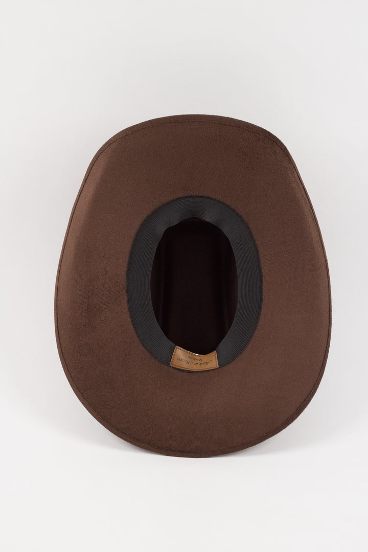 Brick Top Vegan Suede Cowboy Hat Classic - Chocolate